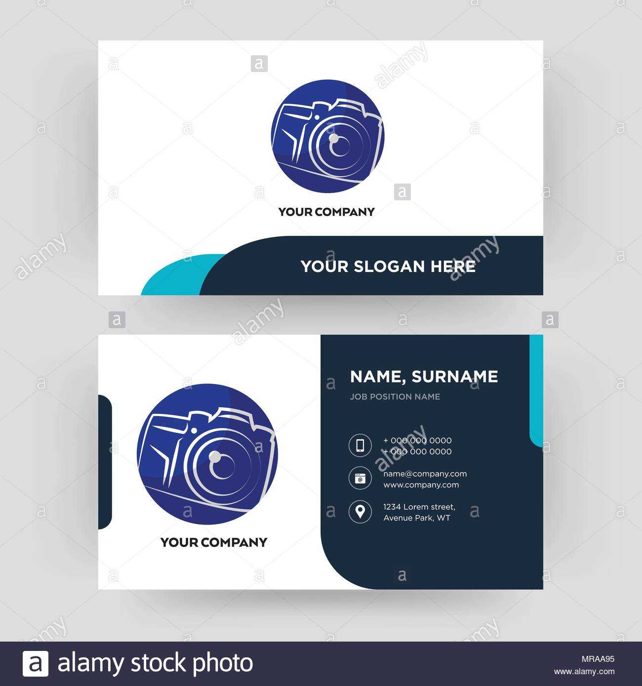 Photography Camera, Business Card Design Template, Visiting In Photographer Id Card Template