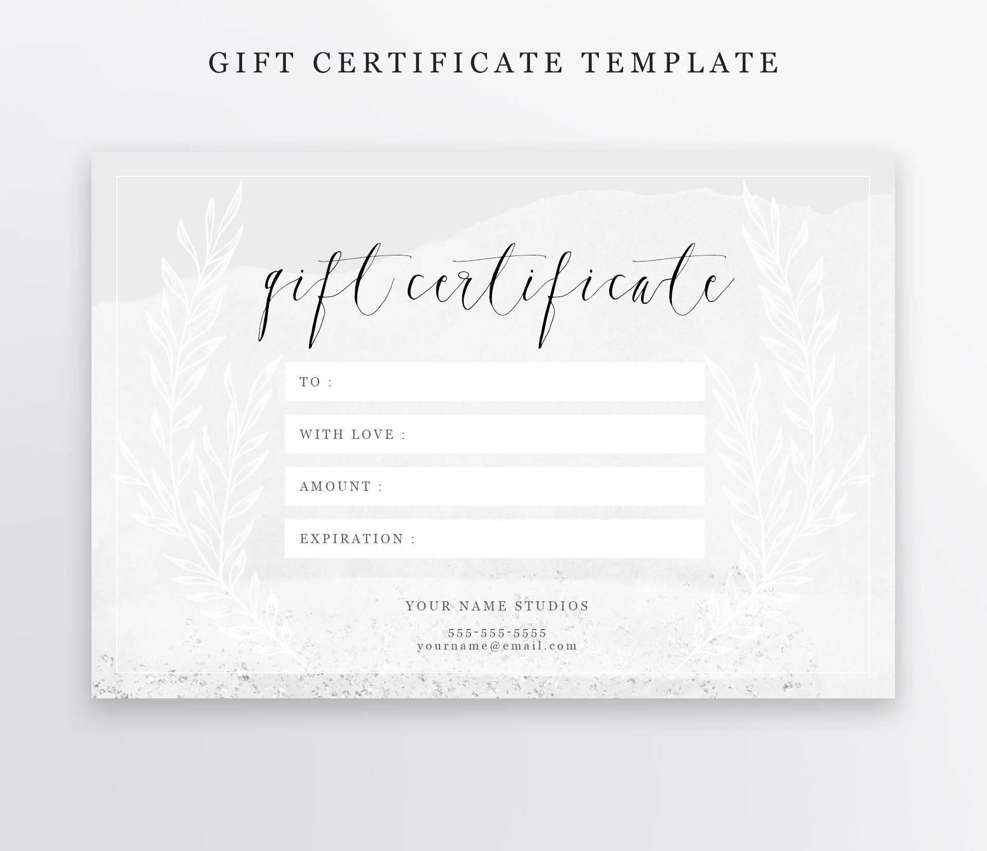 Photography Gift Certificate Template – Psd 4X6 – Editable Within Photoshoot Gift Certificate Template