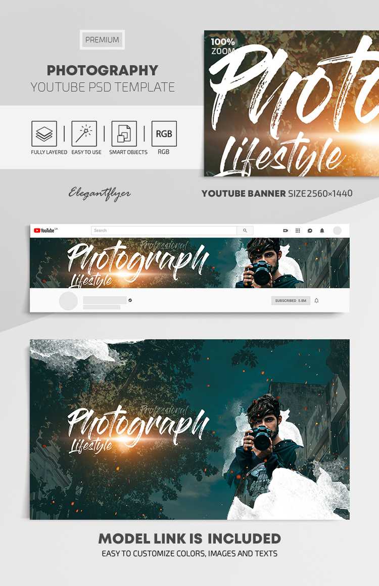 Photography – Youtube Channel Banner Psd Template With Photography Banner Template