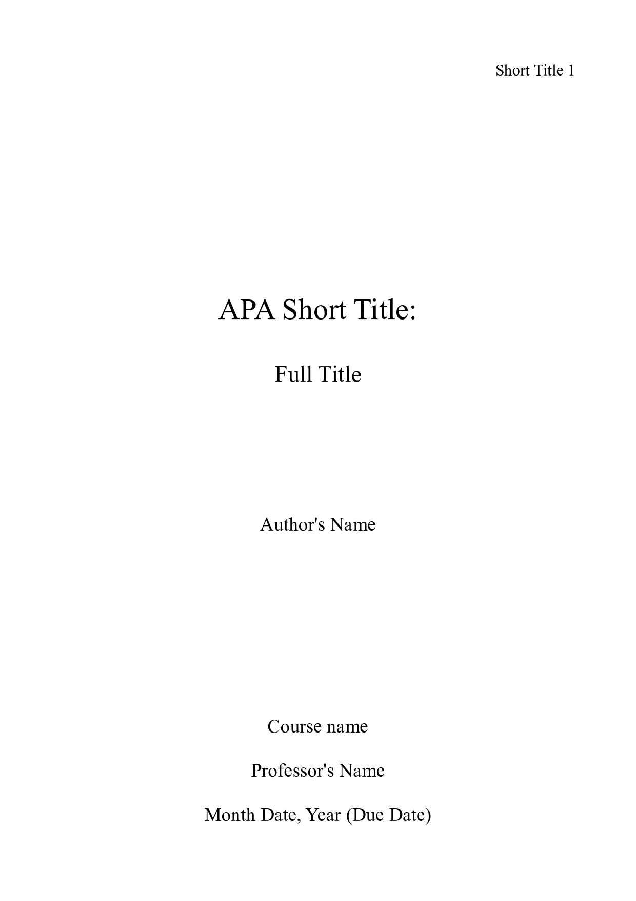 Picture Of Of An Apa Title Page | Apa Essay Help With Style Throughout Apa Format Template Word 2013