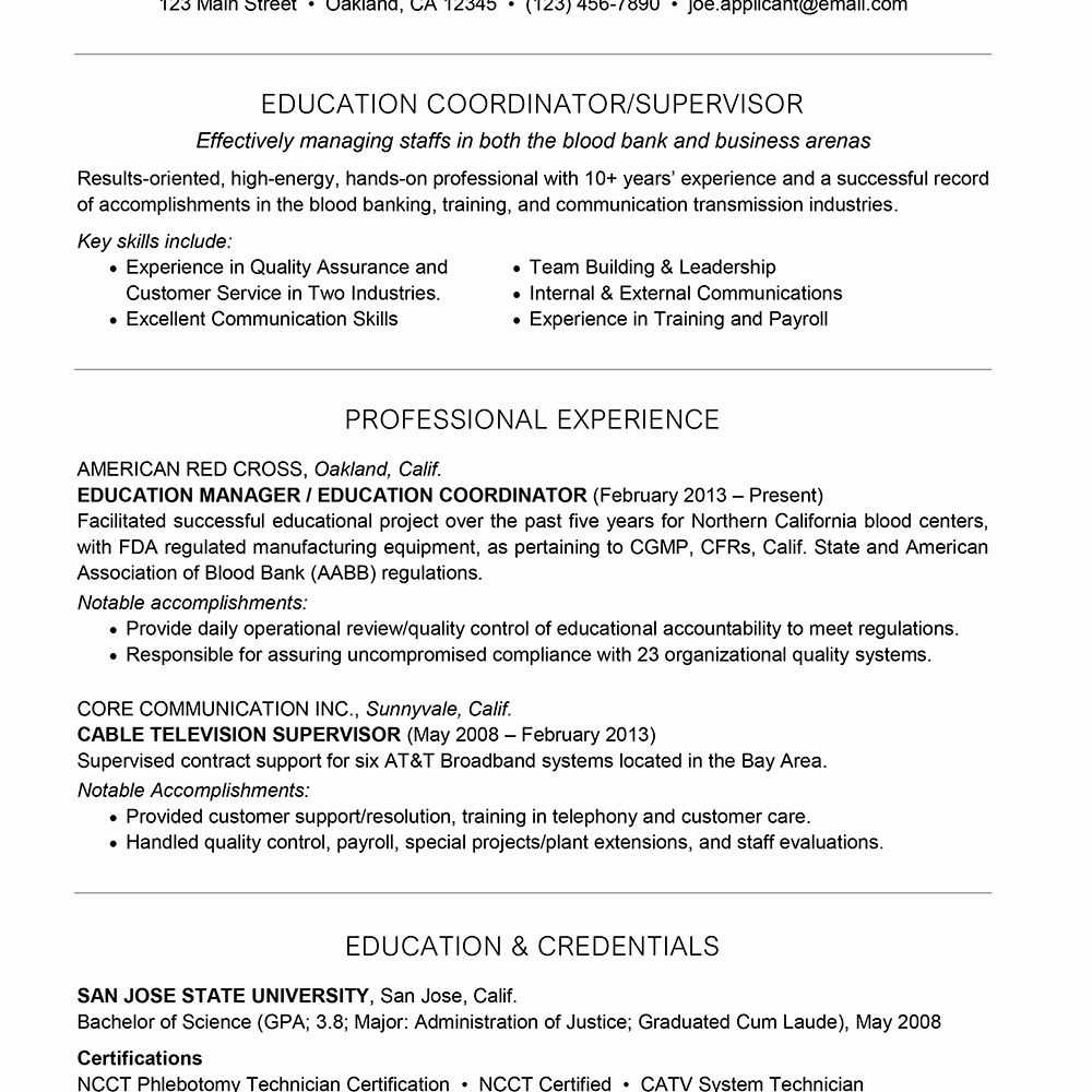 Combination Resume Template Word