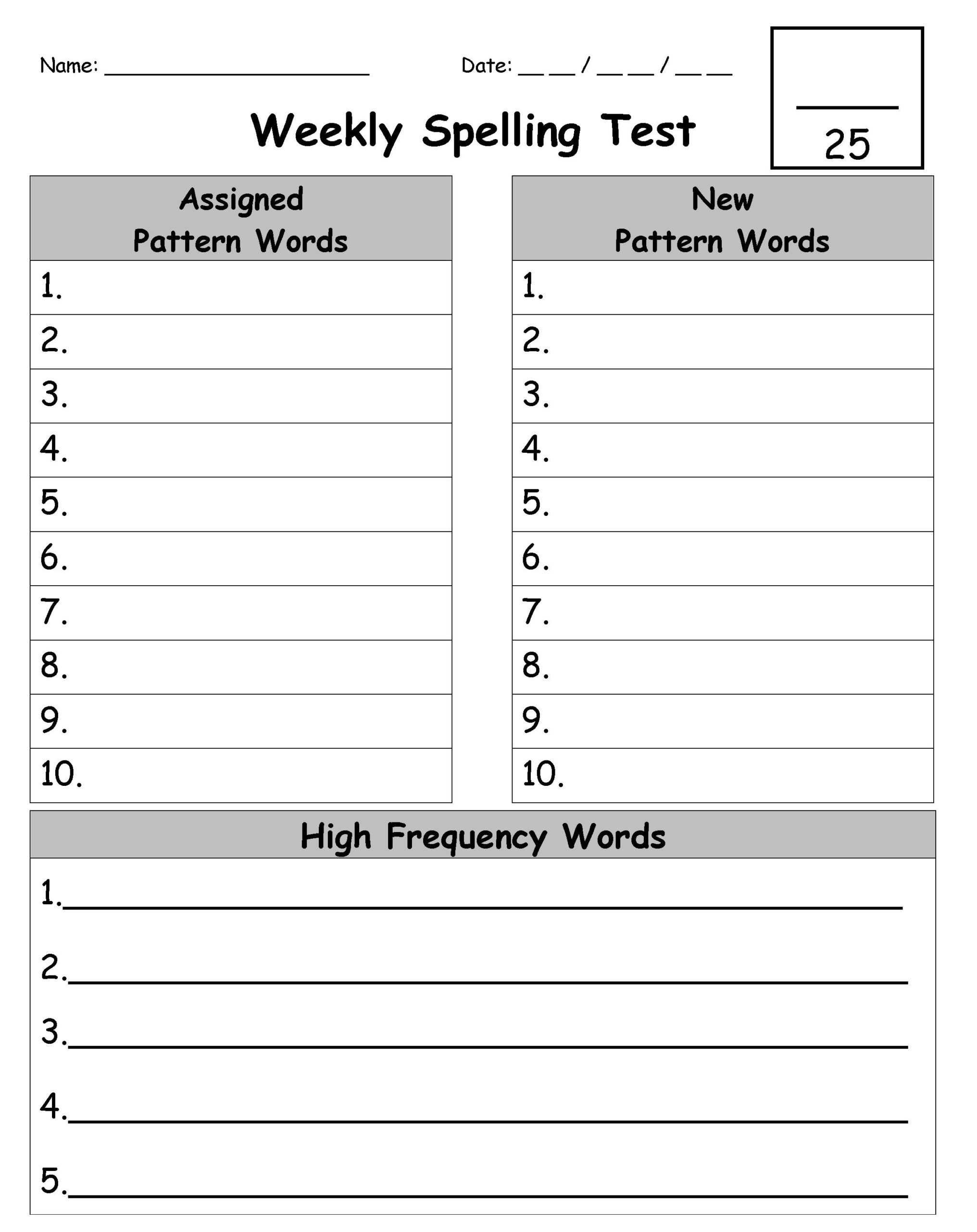 Pin On Edudeas: Spelling Regarding Test Template For Word