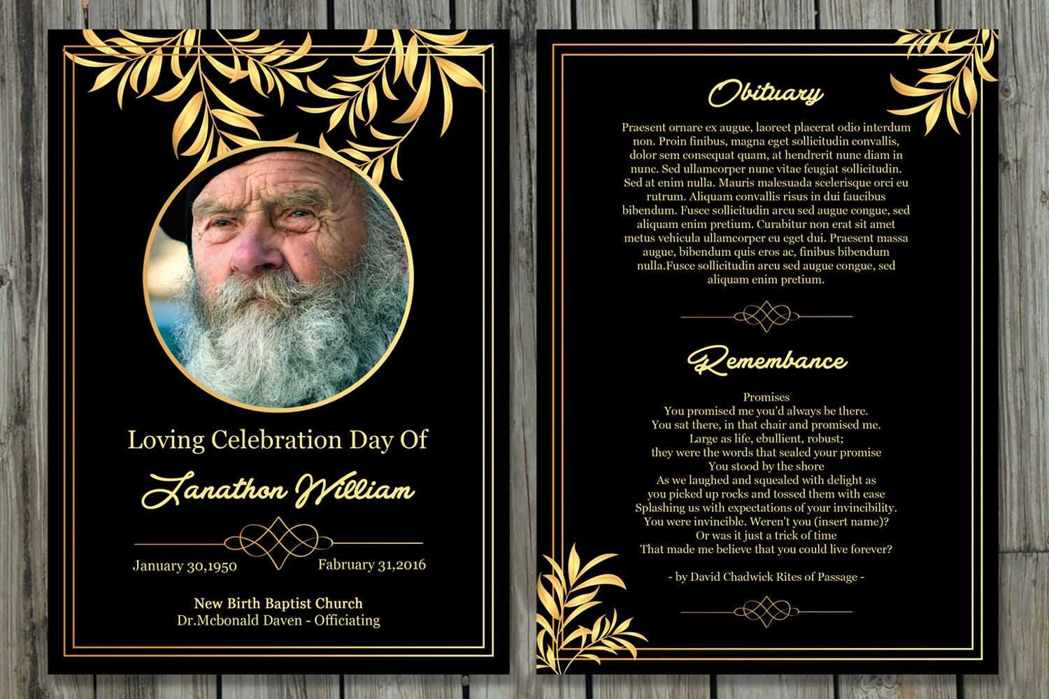 Pin On Funeral Program Template Intended For Memorial Card Template Word
