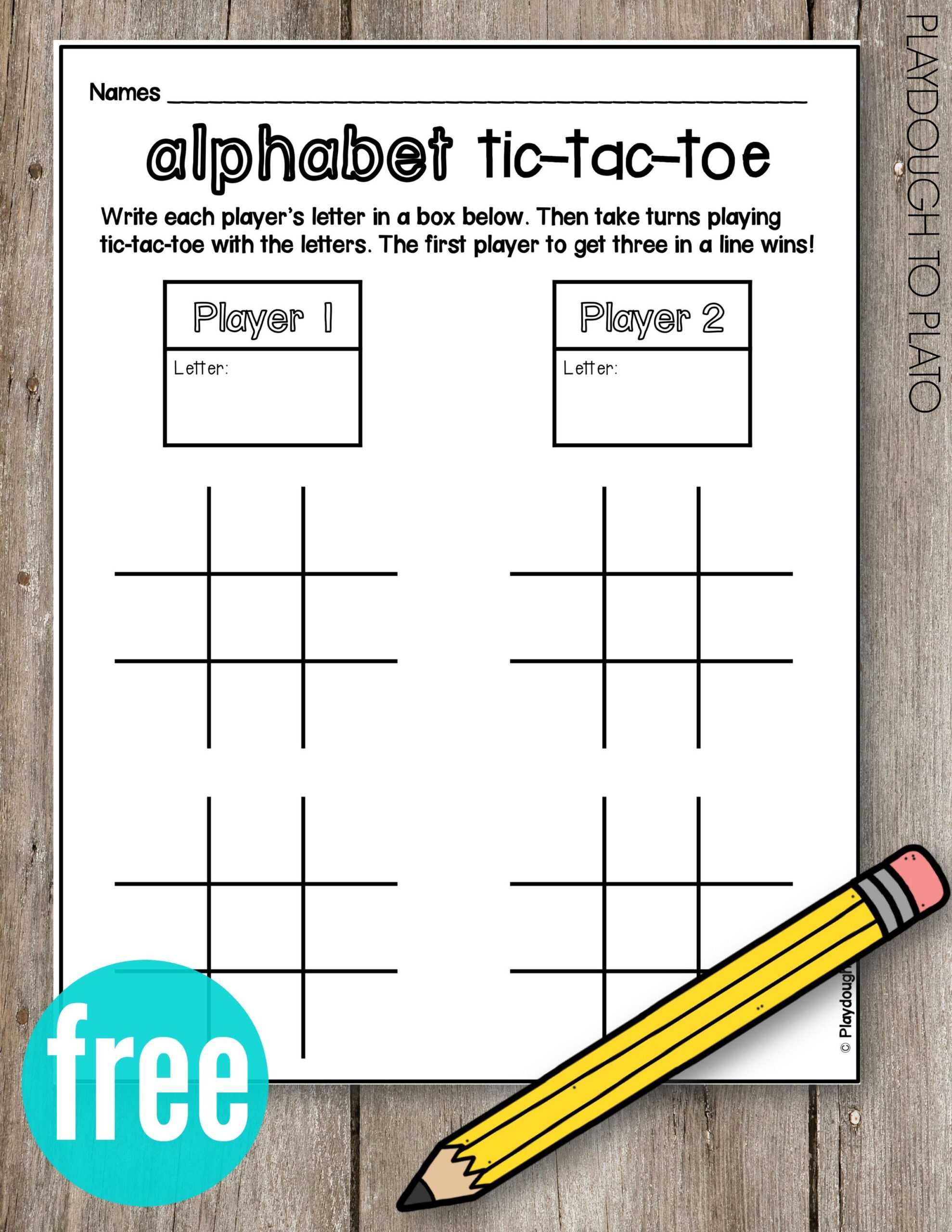 Pin On Junior Kindergarten Throughout Tic Tac Toe Template Word