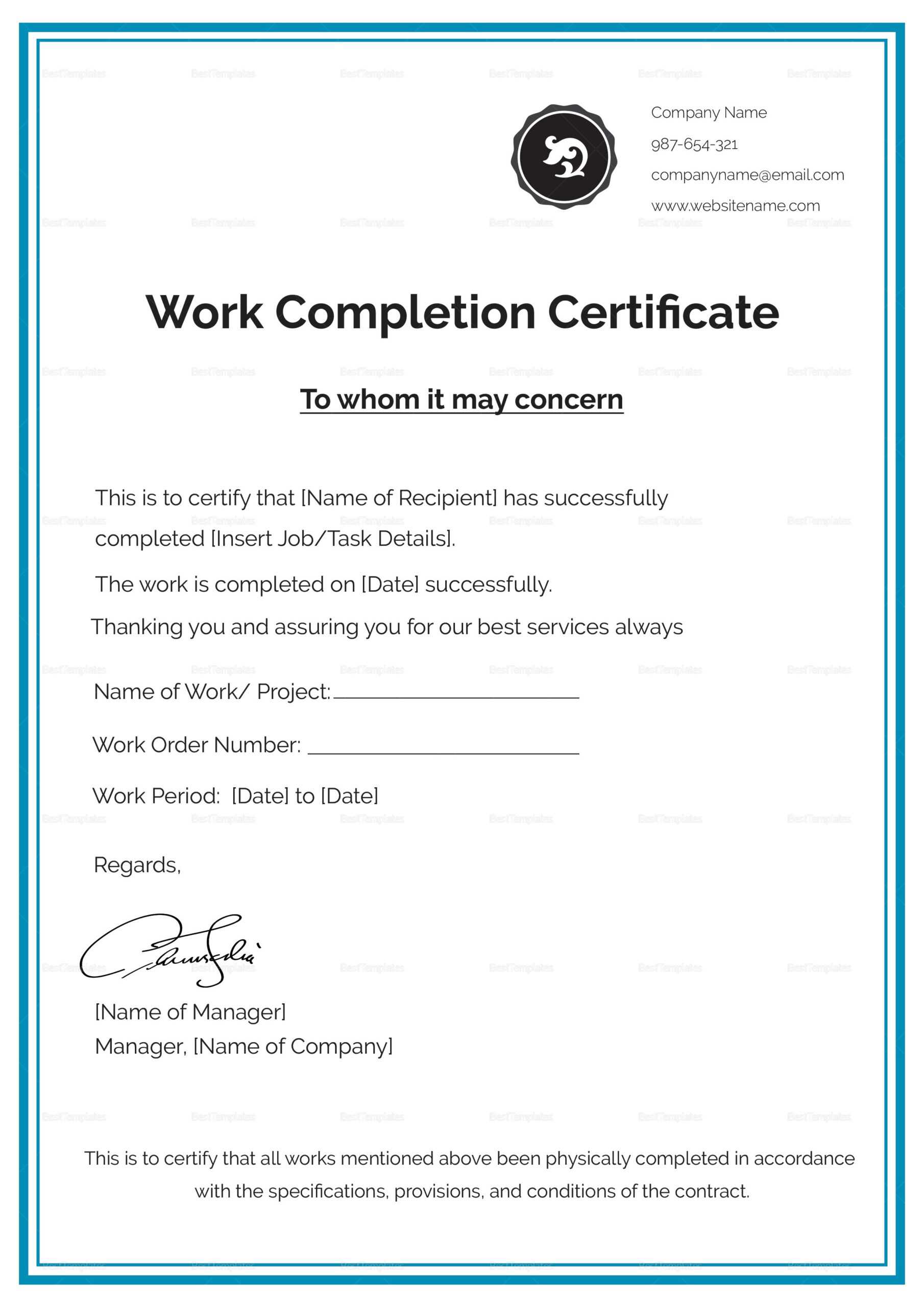 Pinadil Khan On Job In 2019 | Certificate Templates Regarding Certificate Template For Project Completion