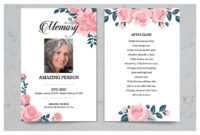 Pink Flower Funeral Prayer Card Template with regard to Memorial Card Template Word