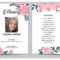 Pink Flower Funeral Prayer Card Template with regard to Memorial Card Template Word