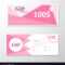 Pink Gift Voucher Template Layout Design Set For Pink Gift Certificate Template
