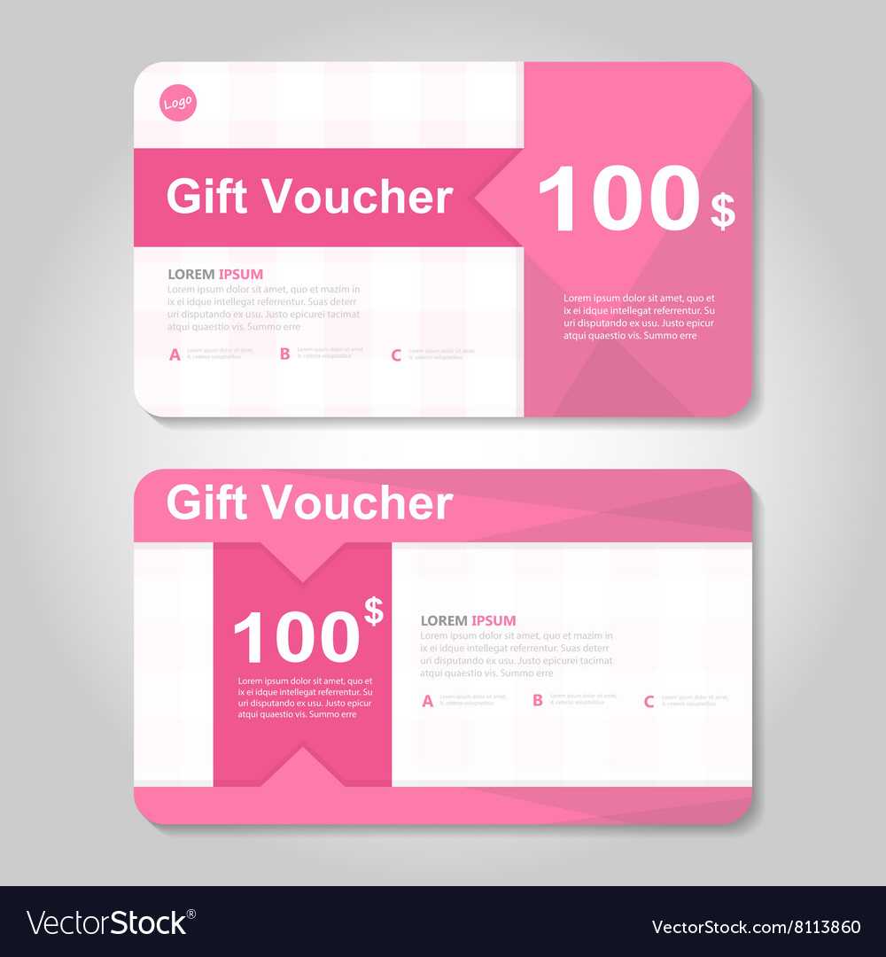 Pink Gift Voucher Template Layout Design Set With Regard To Pink Gift Certificate Template