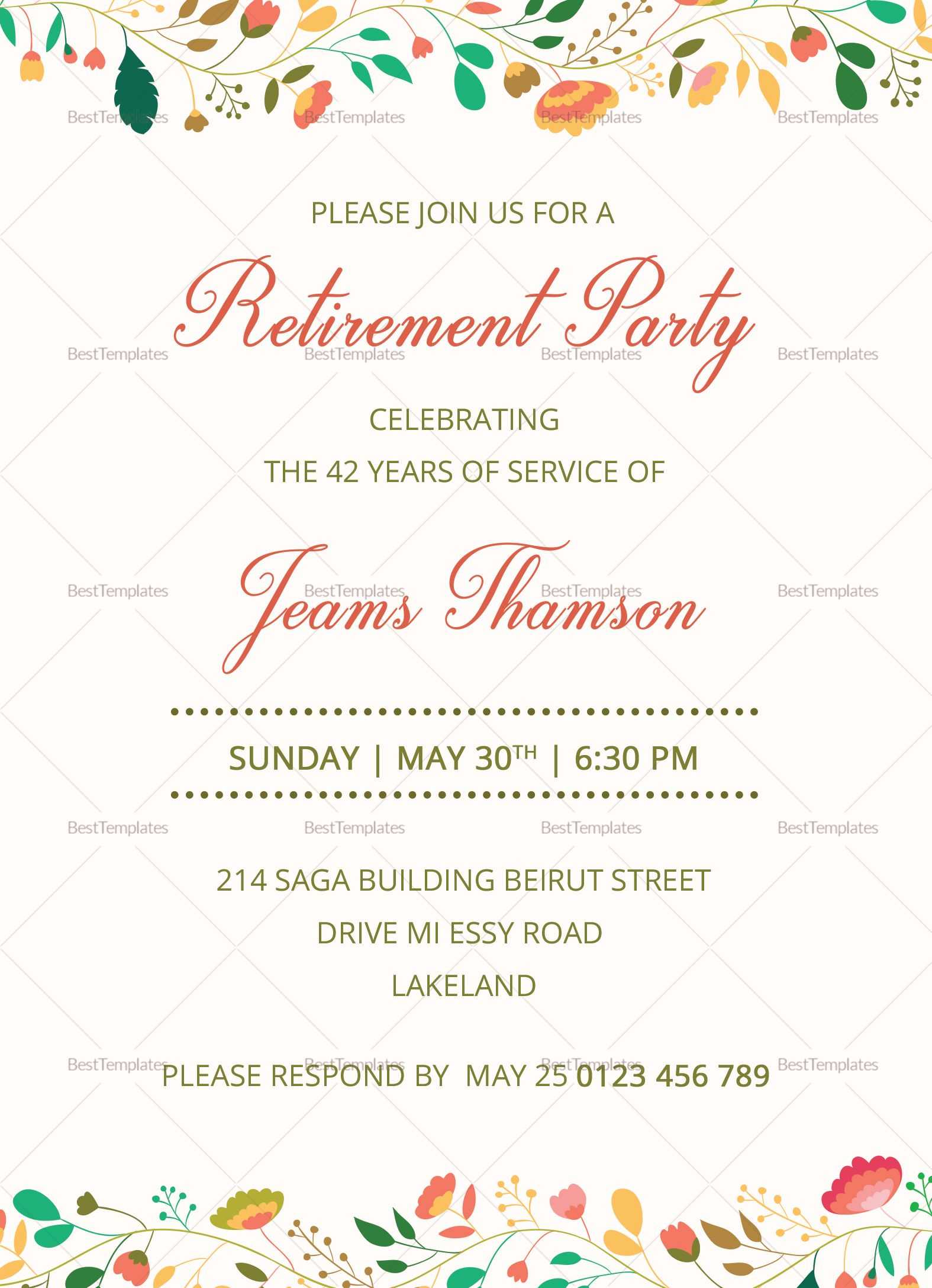 Pinm Haseem On Download | Retirement Party Invitations In Retirement Card Template