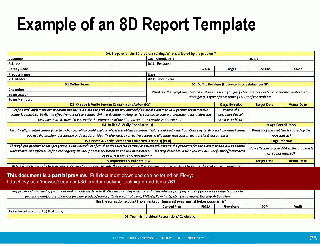 Pinmd.aminul Islam On 8D Report Template | Problem Within 8D Report Template