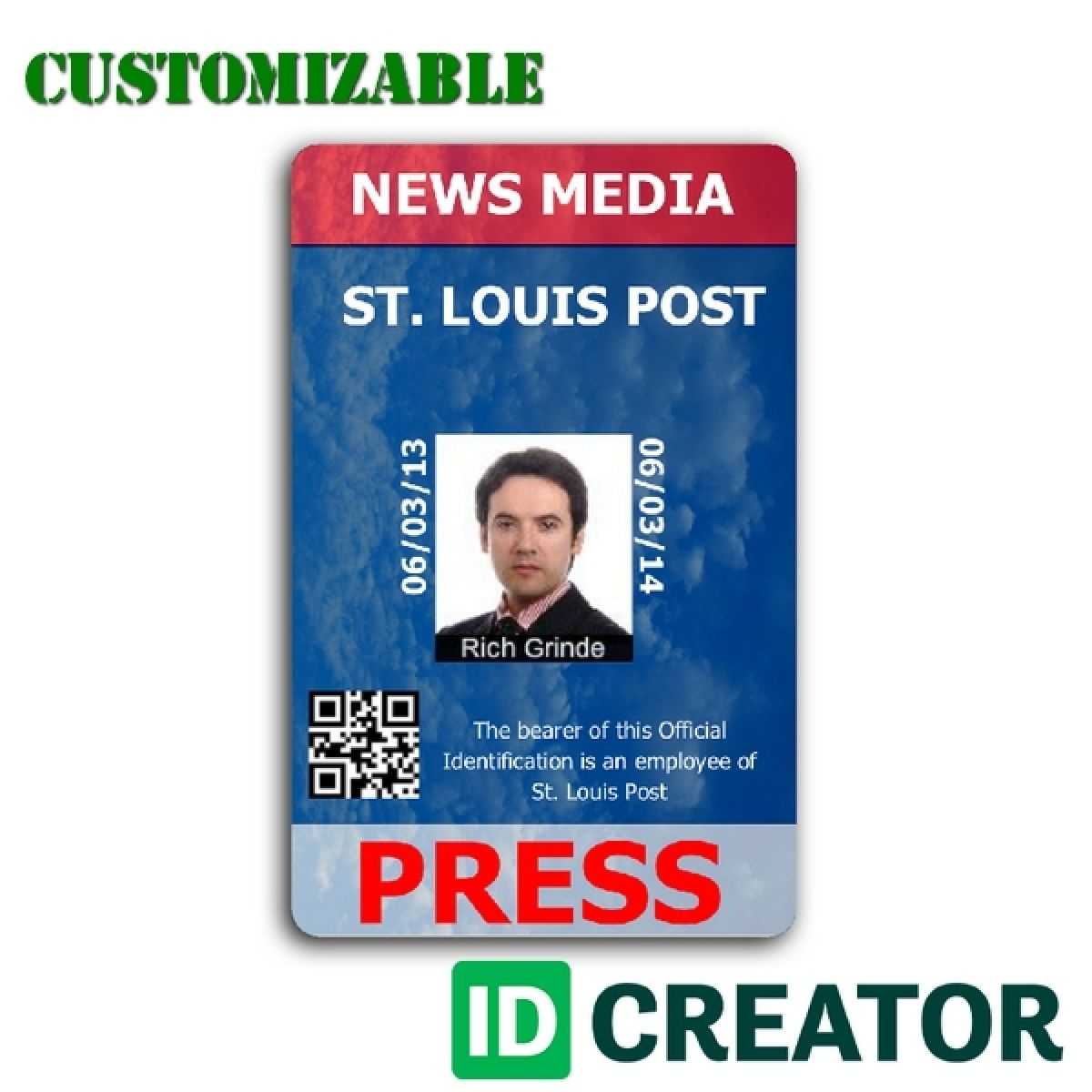 Pinrandell Fisco On Saved | Id Card Template, Id Badge Intended For Media Id Card Templates