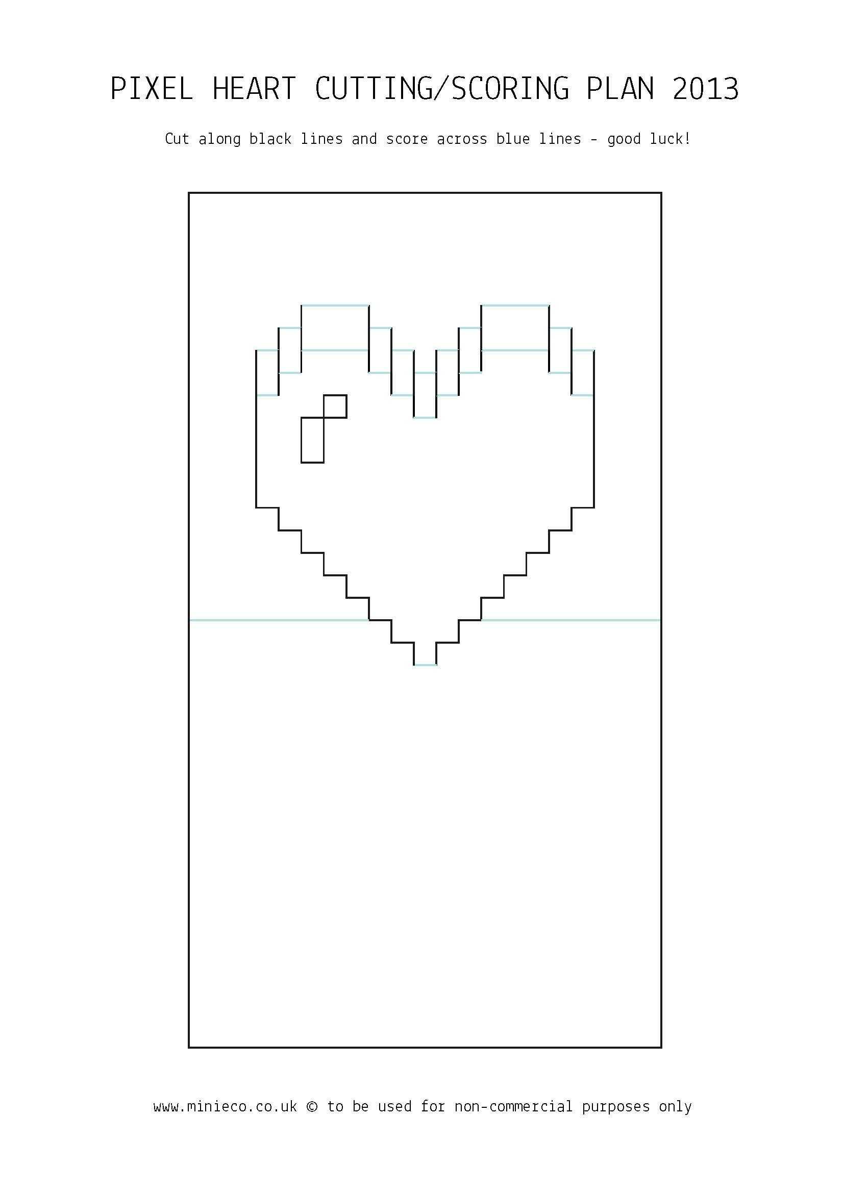 Pixel Heart Pop Up Card | Pop Up Card Templates, Heart Pop Throughout Fold Out Card Template