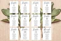 Place Card Template, Table Number Template, Seating Chart throughout Printable Escort Cards Template