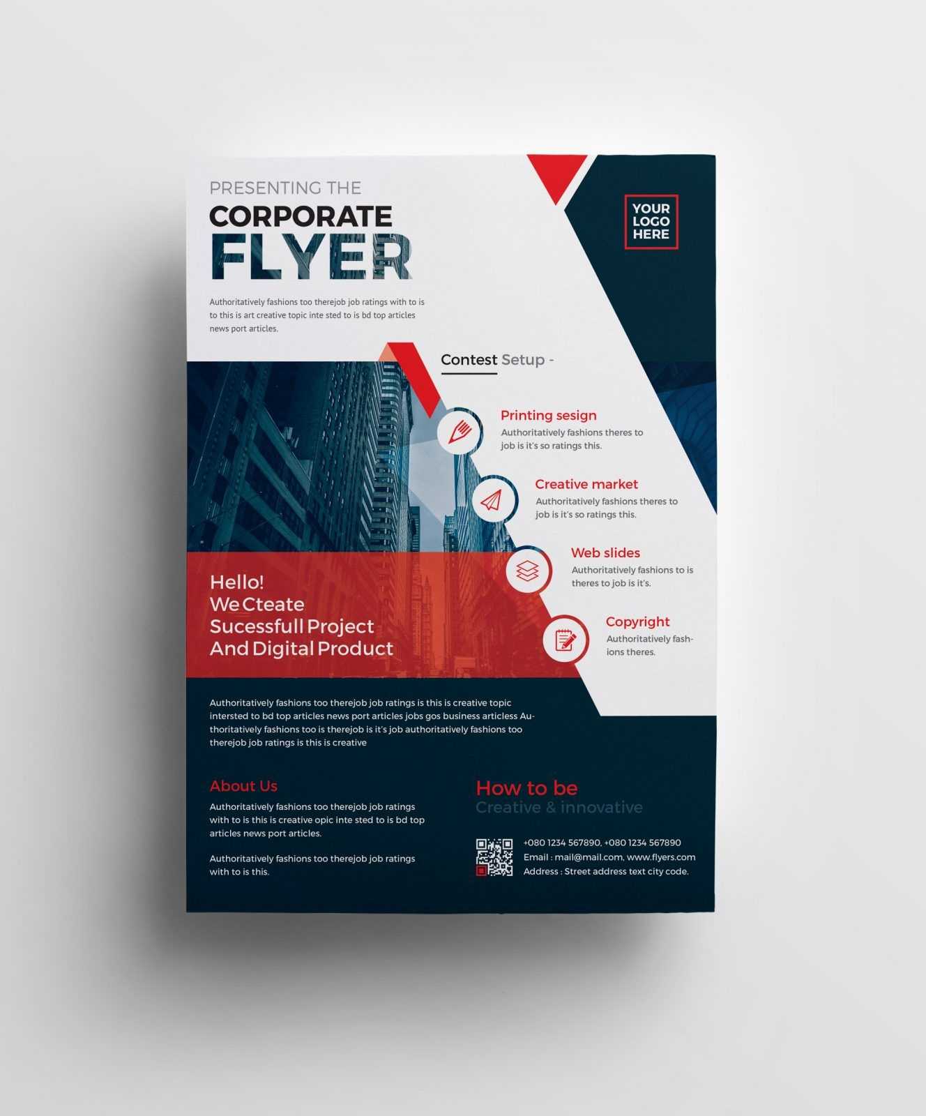 Plutus Professional Corporate Flyer Template 001008 | Flyers With Regard To Professional Brochure Design Templates