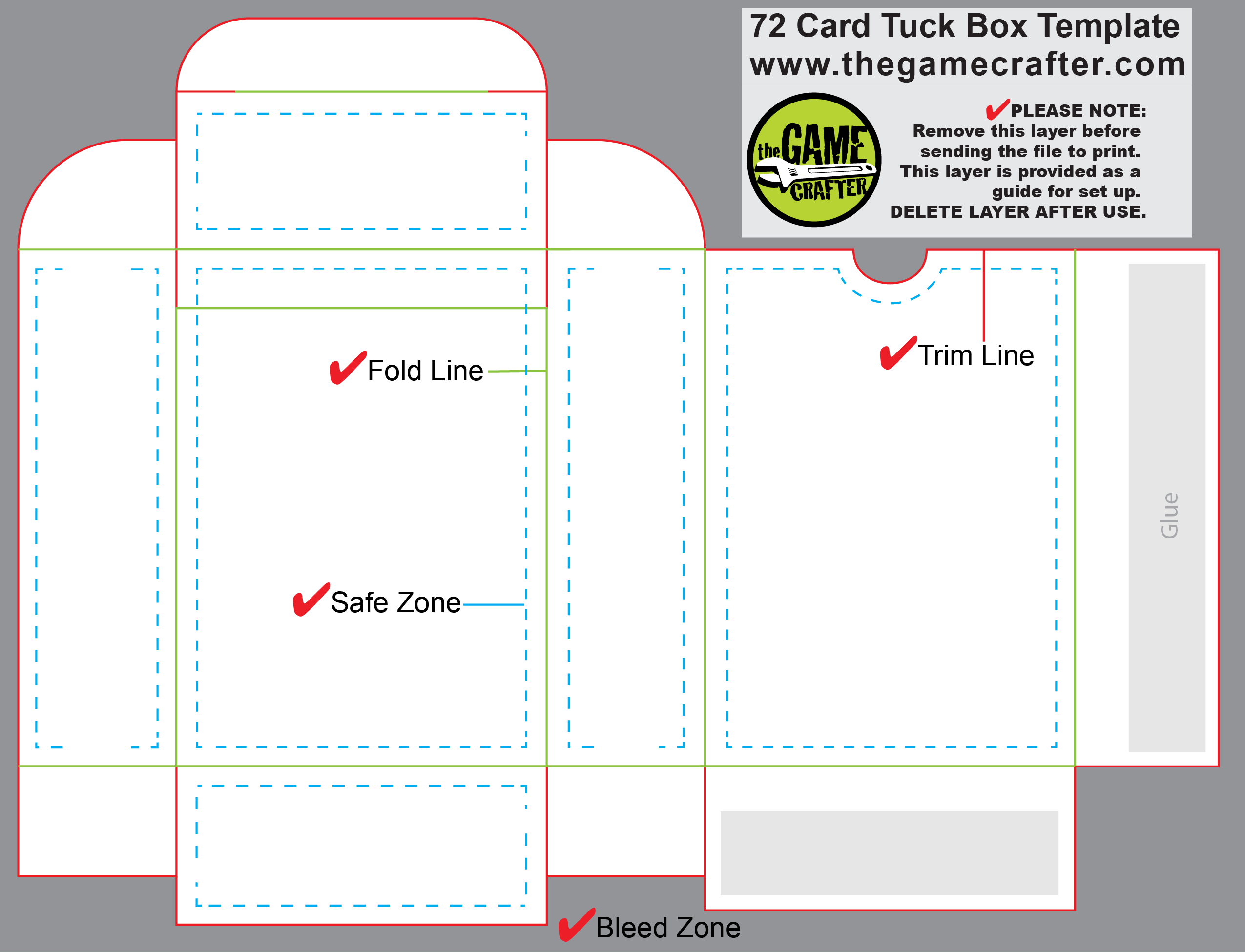 Poker Tuck Box (72 Cards) With Custom Playing Card Template