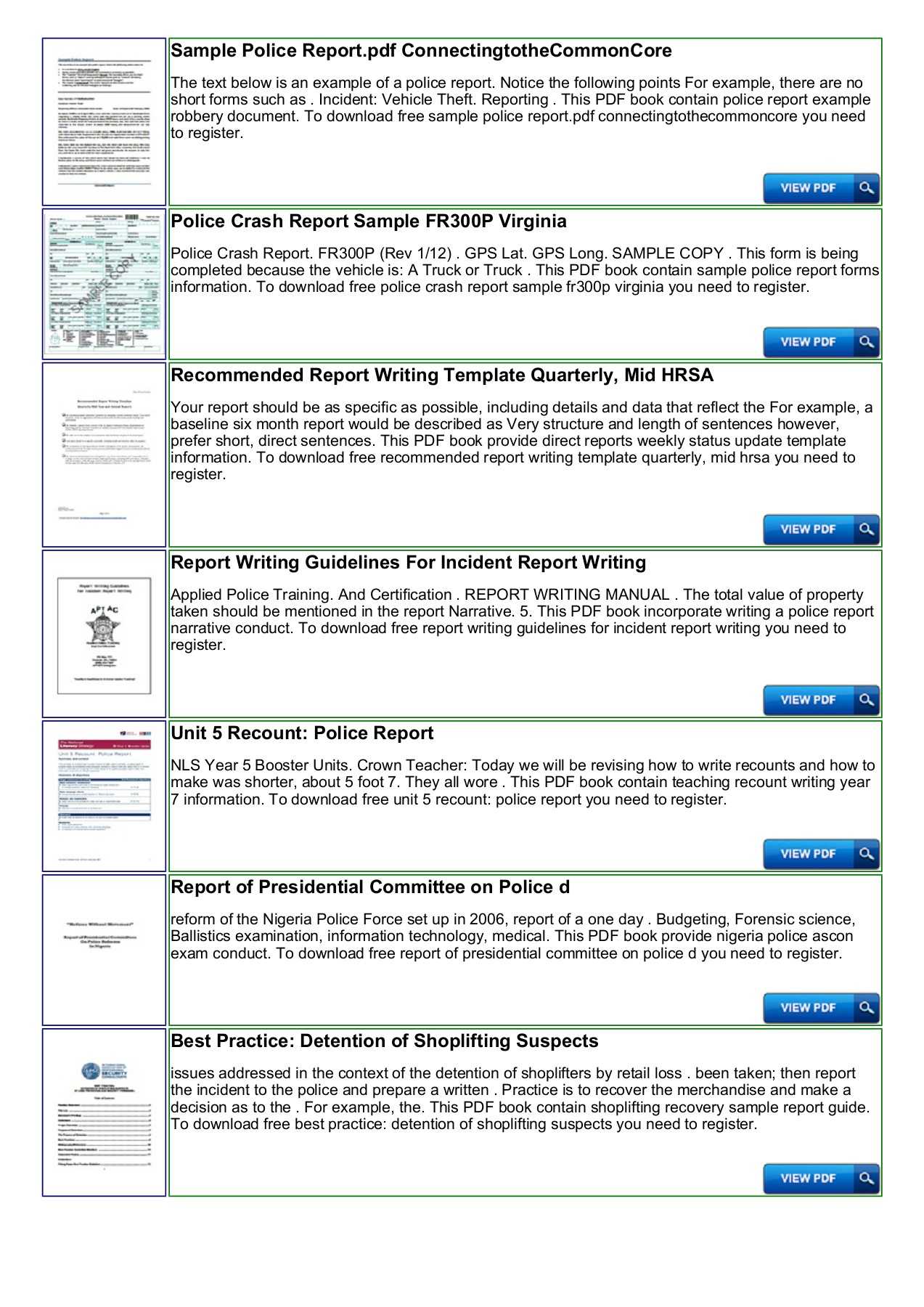 Police Shoplifting Report Writing Template Sample Pages 1 Intended For Report Writing Template Free