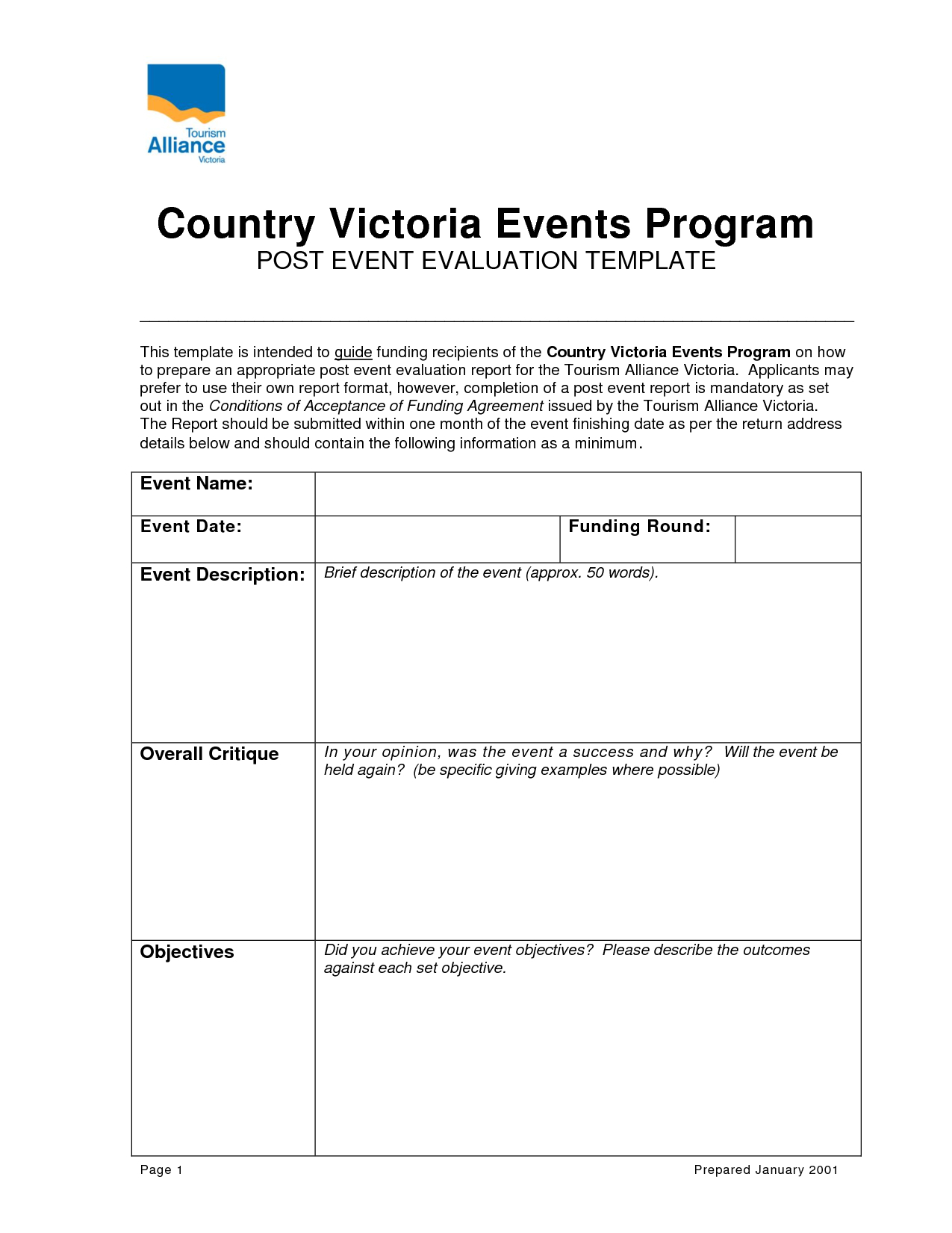 Post Event Evaluation Report Template Within After Event Report Template