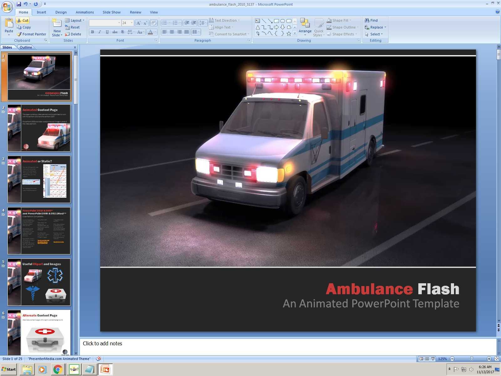 Powerpoint: Ambulance Flash Presentation Template With Regard To Ambulance Powerpoint Template