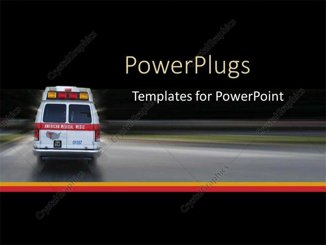 Powerpoint Template: Ambulance Going To Hospital For Within Ambulance Powerpoint Template