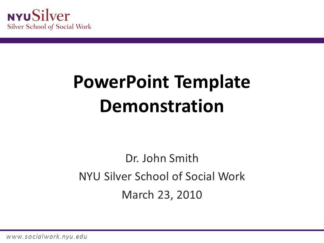 Powerpoint Template Demonstration Dr. John Smith Nyu Silver For Nyu Powerpoint Template