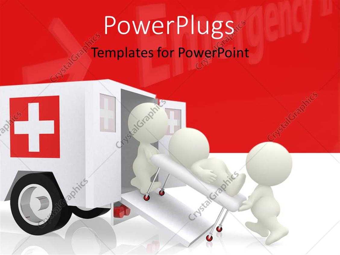 Powerpoint Template: Emergency Ambulance With Doctors Regarding Ambulance Powerpoint Template