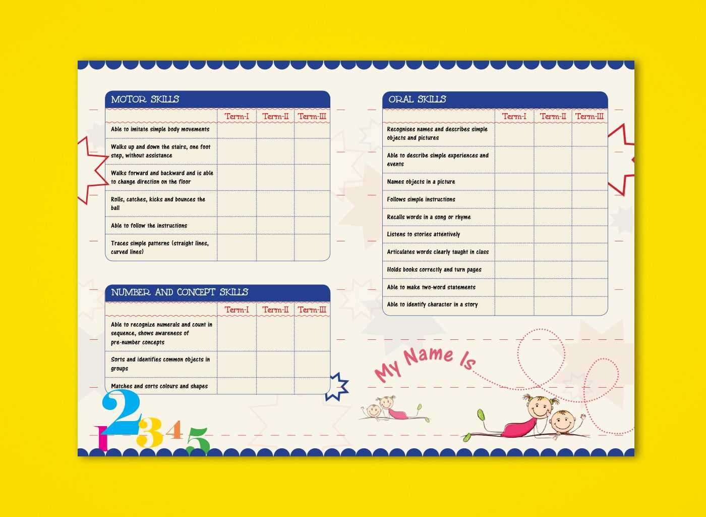 Pre Nursery Report Card On Behance | School Report Card Regarding Boyfriend Report Card Template