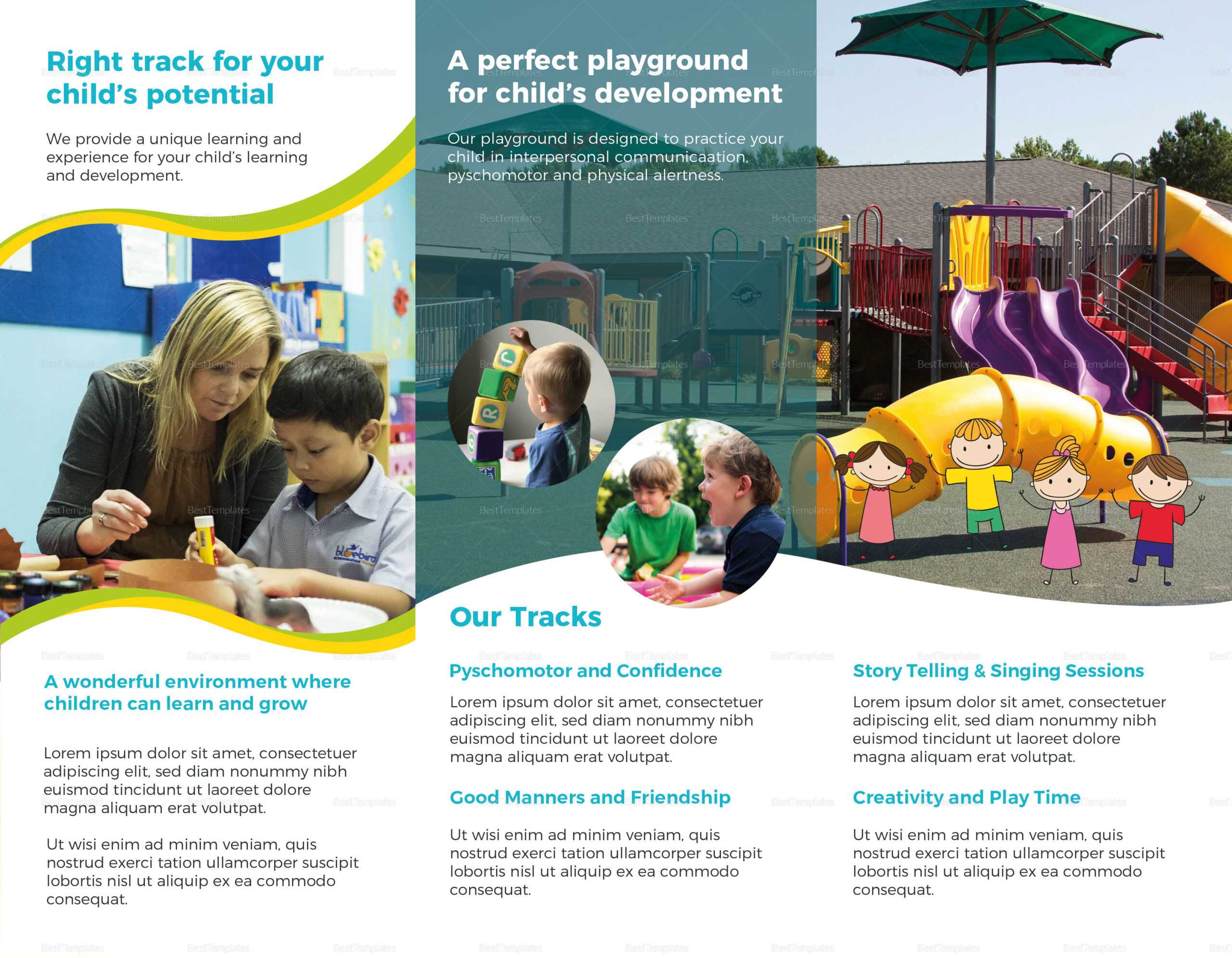 Pre School Brochure Template In Play School Brochure Templates