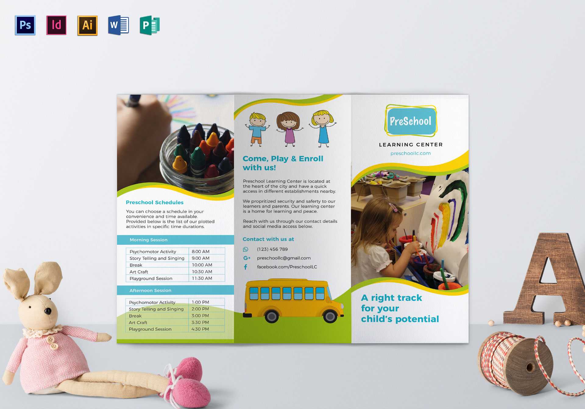 Pre School Brochure Template In Play School Brochure With Regard To Play School Brochure Templates