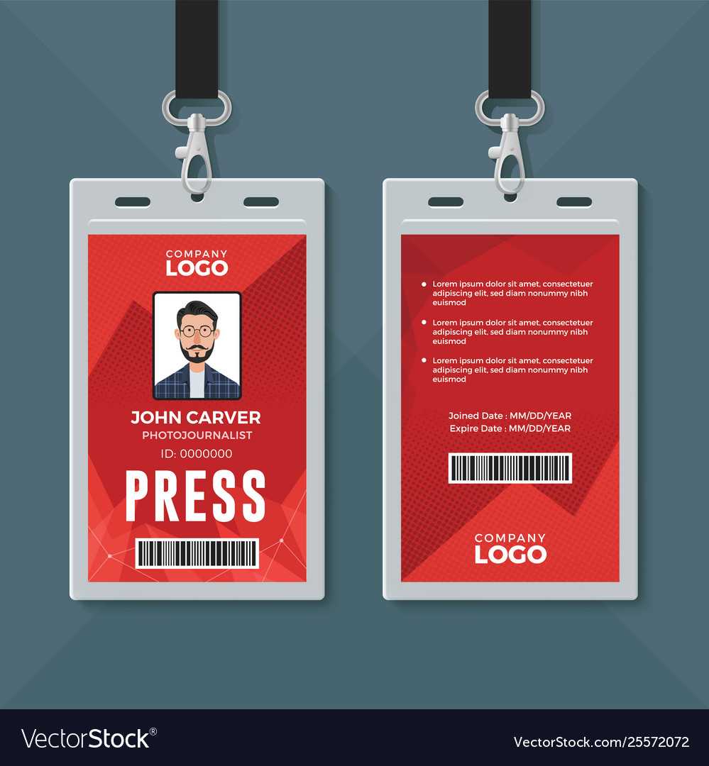 Press Id Card Design Template Throughout Media Id Card Templates