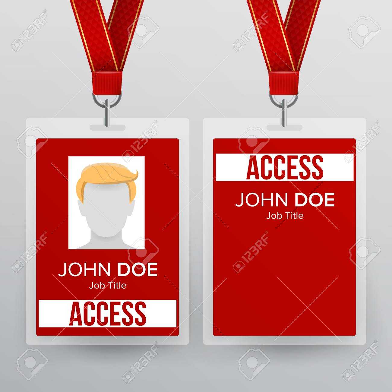 Press Pass Id Card Vector. Plastic Badge Template To Business.. Inside Conference Id Card Template