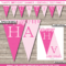 Princess Party Banner Template – Pink Throughout Diy Birthday Banner Template