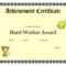 Printable Achievement Certificates Kids | Hard Worker Pertaining To Certificate Template For Pages