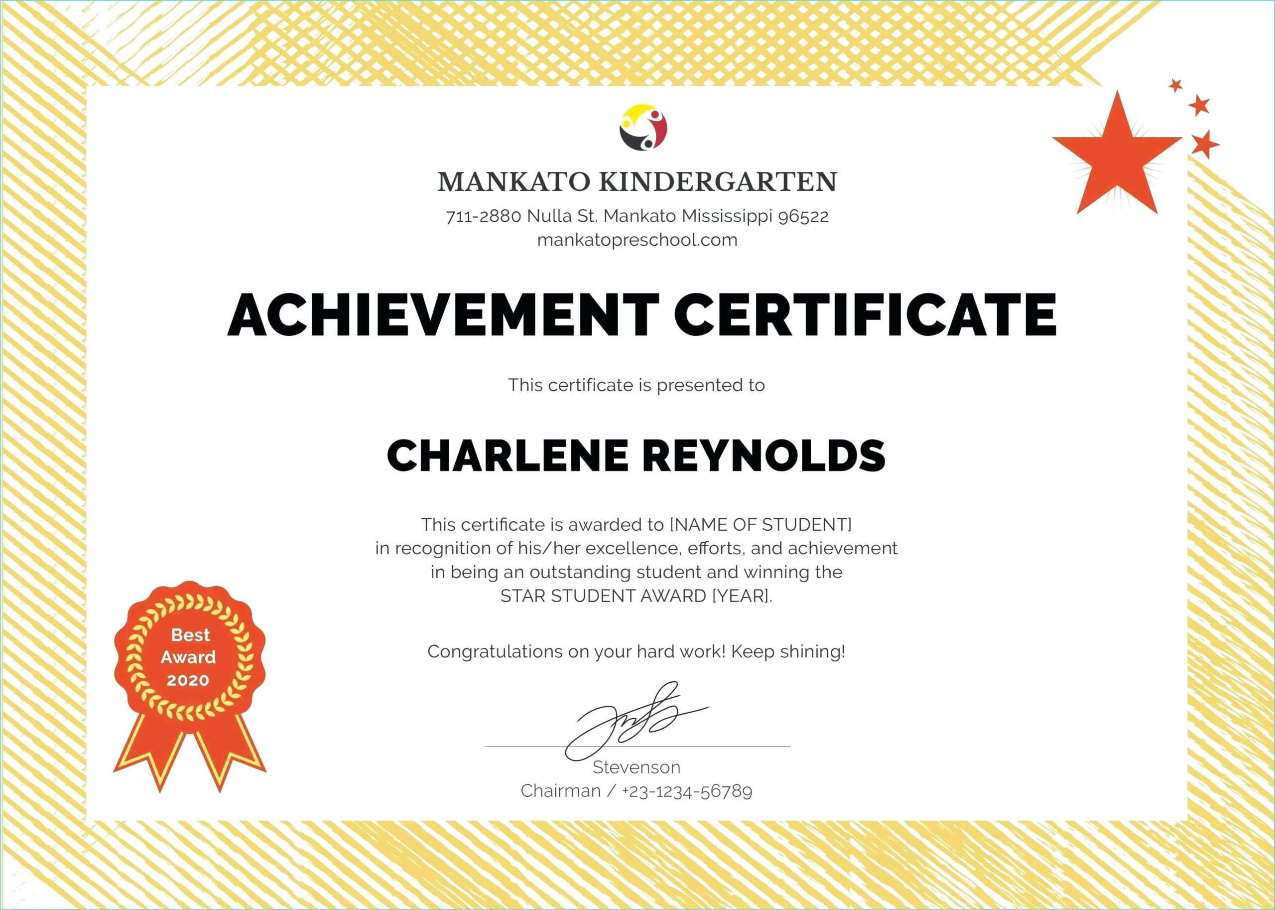 Printable Award Certificates Ndash Sample Certificate Of With Regard To Student Of The Year Award Certificate Templates