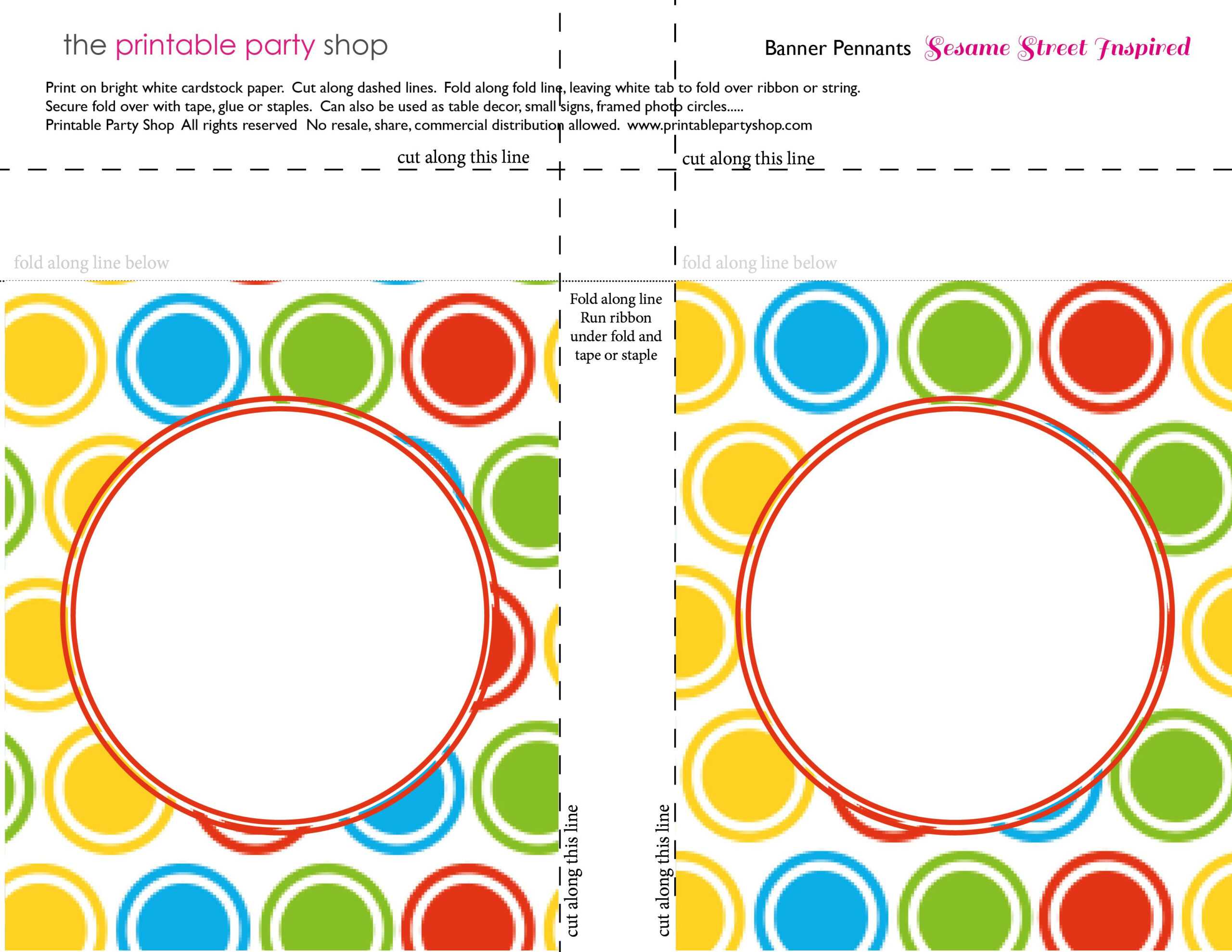 Printable Banners Templates Free | Banner Squares Big Dots Regarding Sesame Street Banner Template