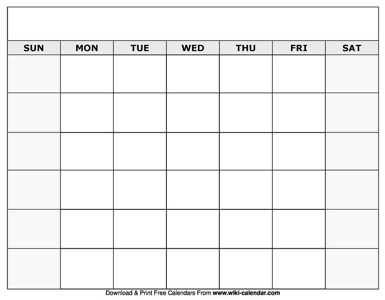 Printable Blank Calendar Templates For Blank Calender Template