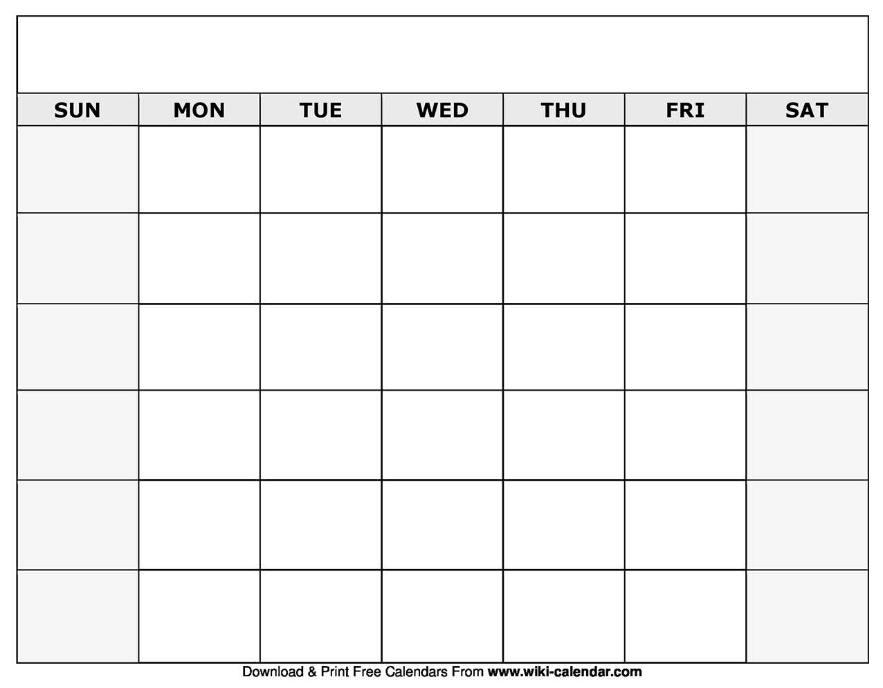 Printable Blank Calendar Templates Intended For Full Page Blank Calendar Template