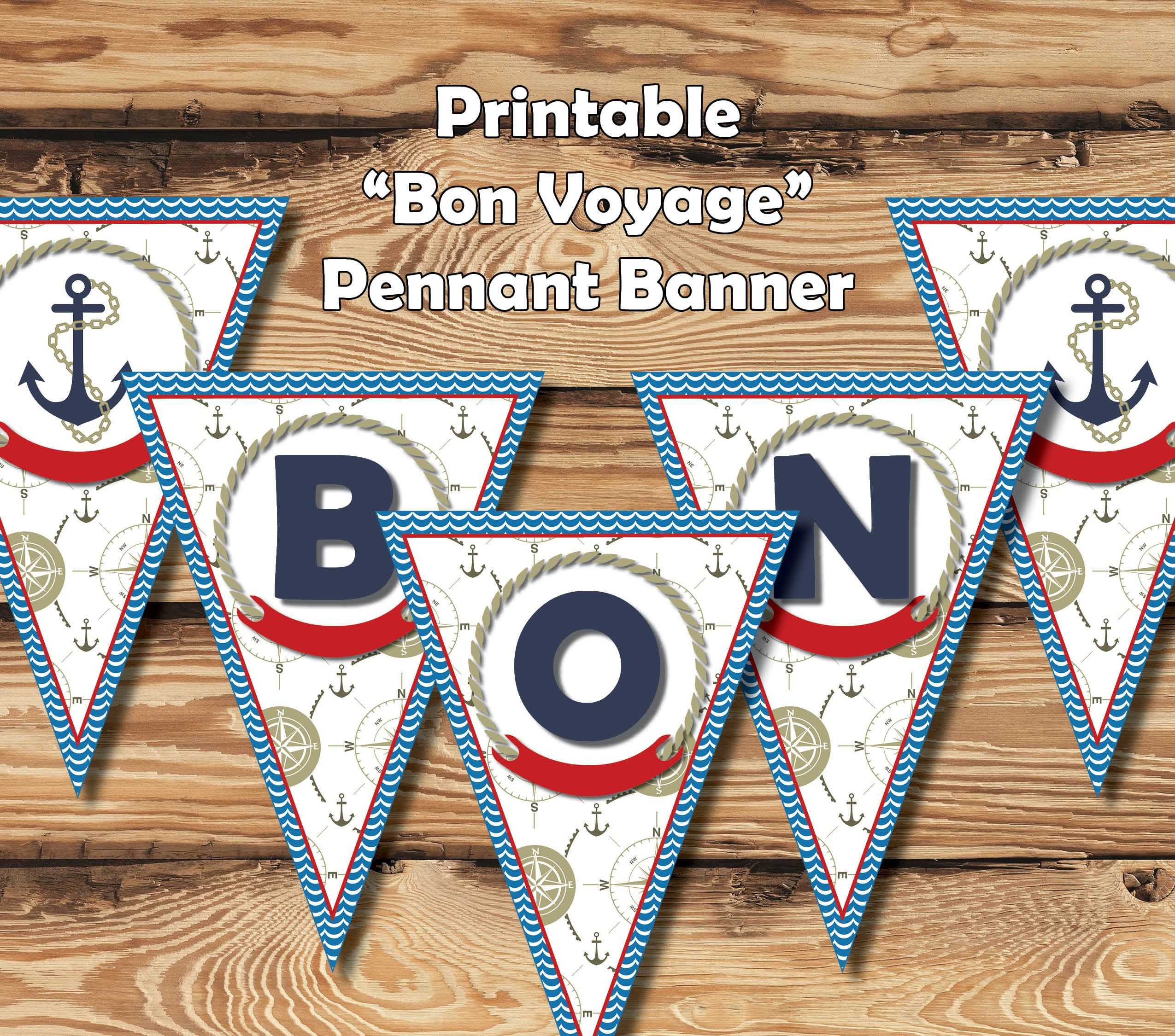Printable "bon Voyage" Banner | Banner Template, Printable With Classroom Banner Template