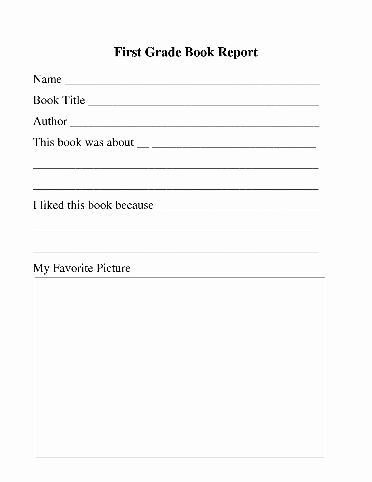 Printable Book Template Or First Grade Book Review Printable Inside 1St Grade Book Report Template