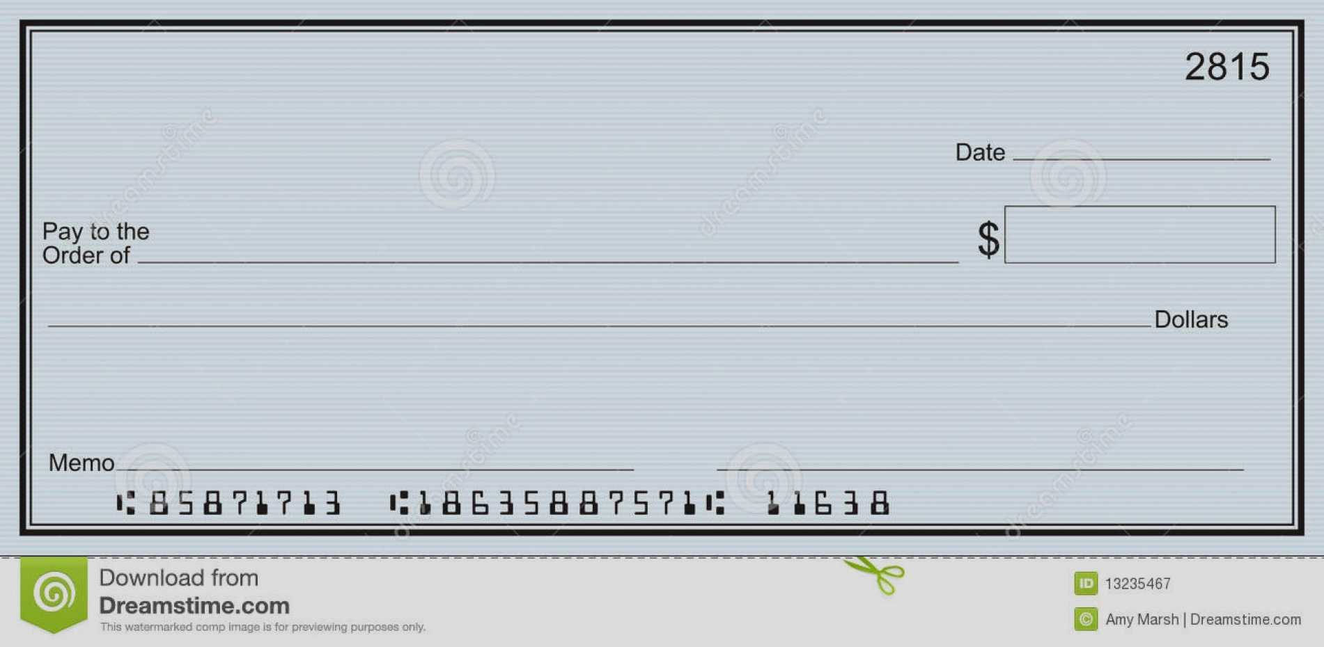 Customizable Blank Check Template