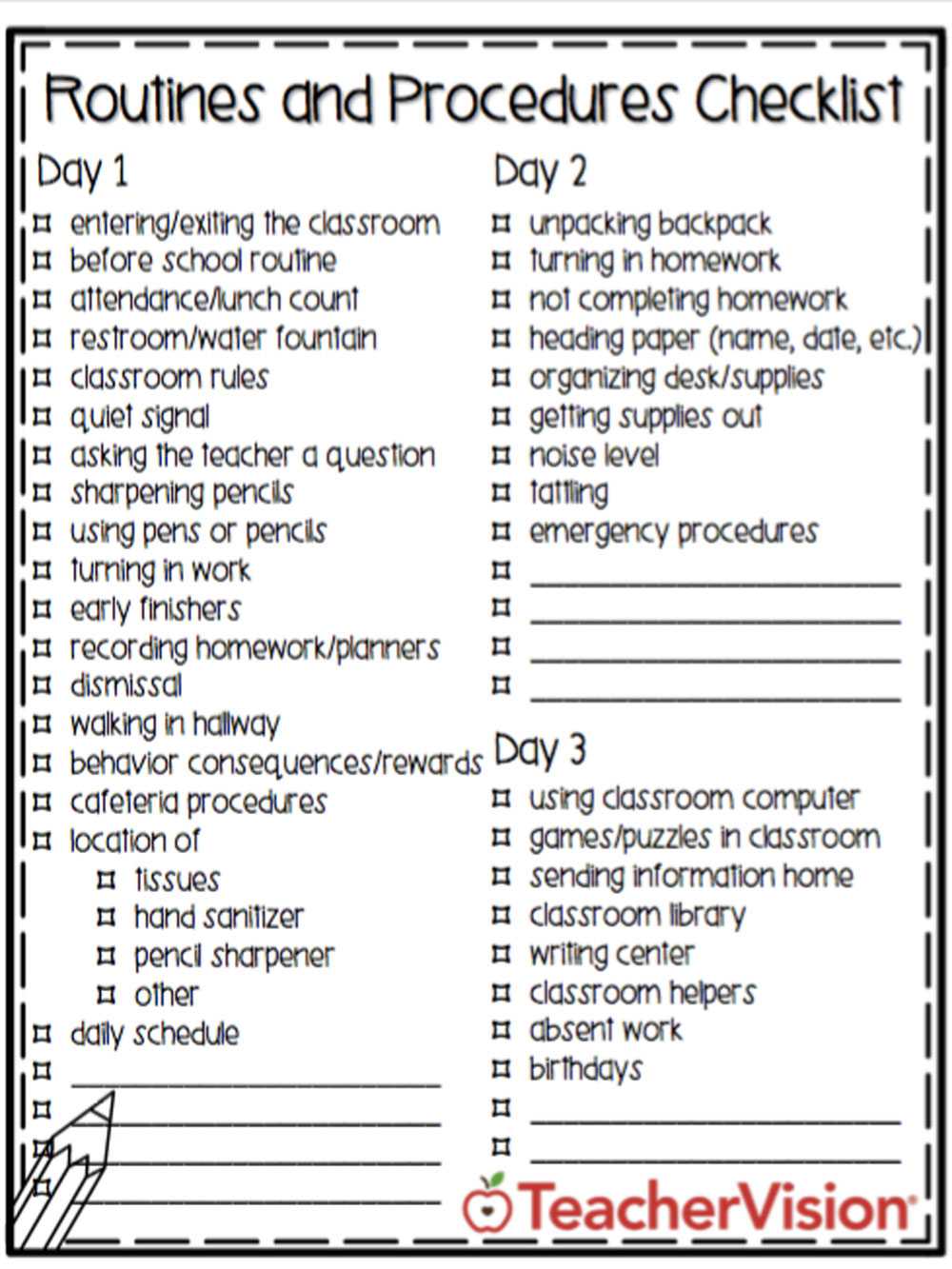 Printable Classroom Forms For Teachers – Teachervision Within Student Information Card Template