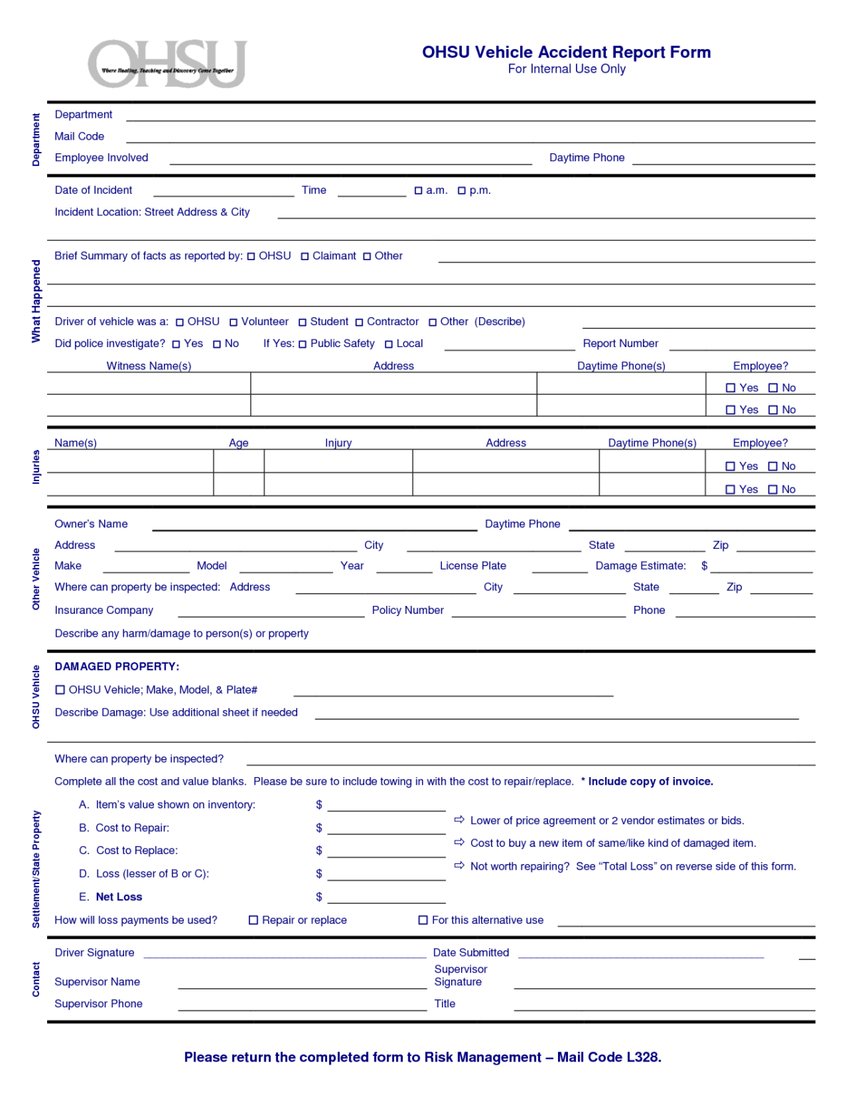 Printable Doc Accident Report Template Pdf Throughout Police Report ...