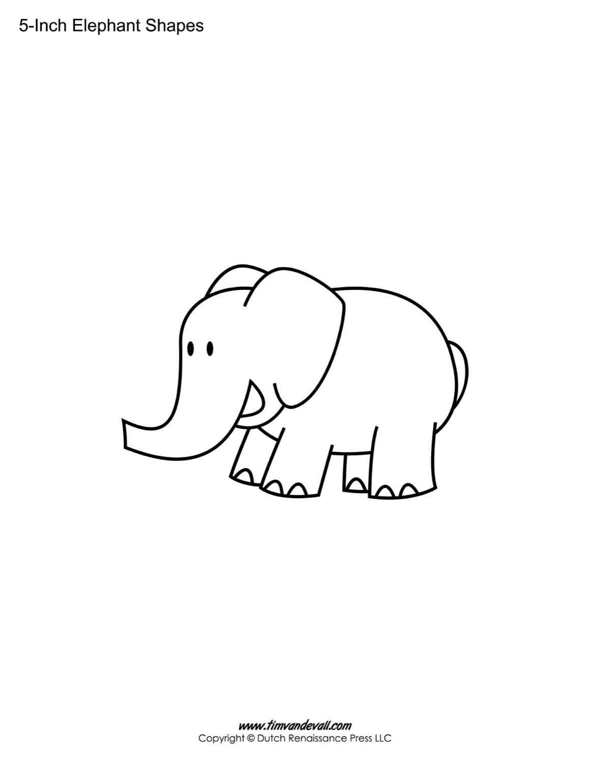 Printable Elephant Templates / Elephant Shapes For Kids Intended For Blank Elephant Template
