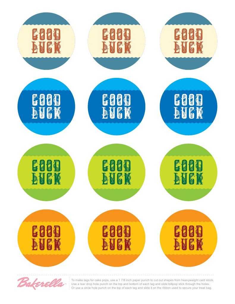 Printable Good Luck Labels | Time Of Giving | Good Luck For Good Luck Banner Template