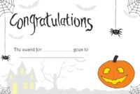 Printable Halloween Certificate - Great For Teachers Or For in Halloween Certificate Template