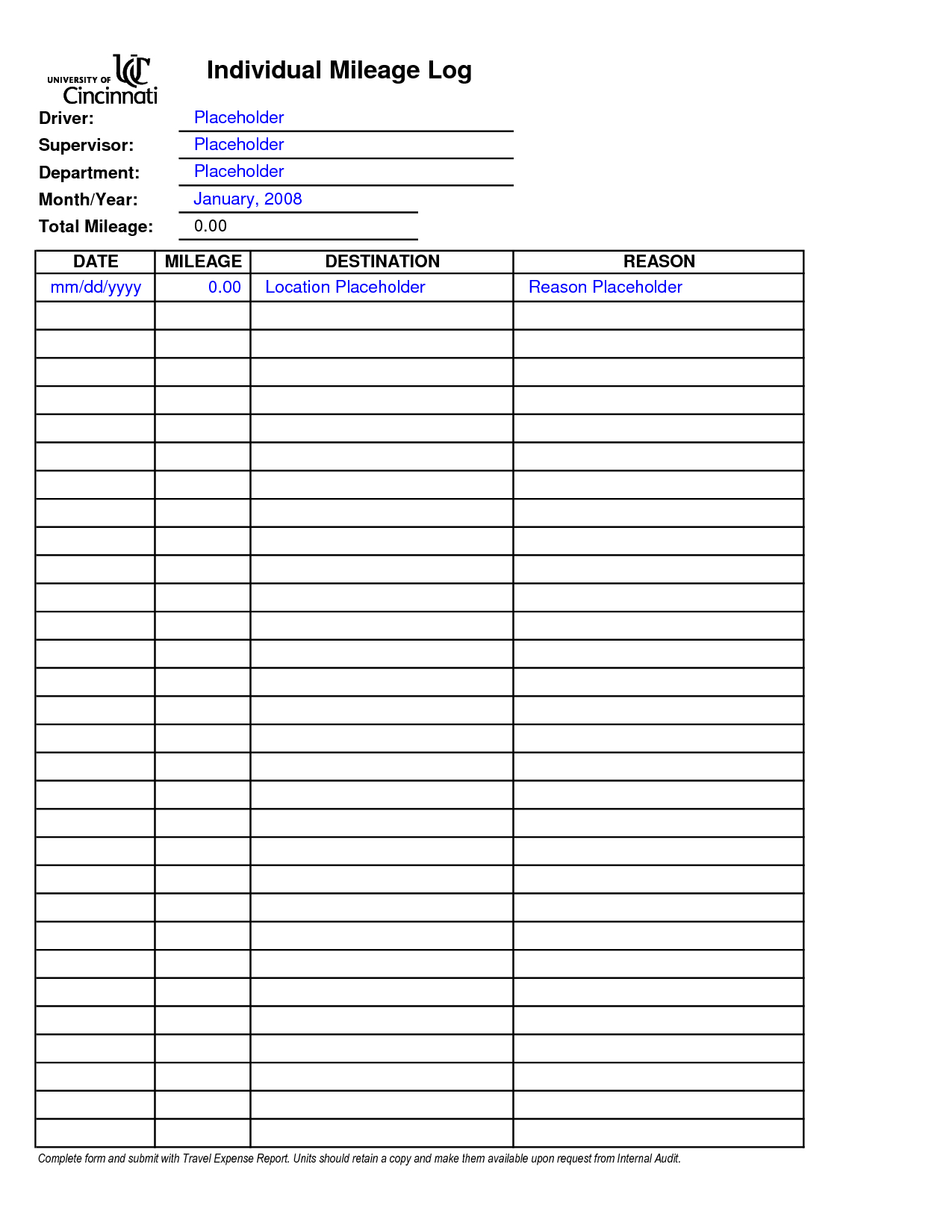 Printable Mileage Log Book | Business Forms | Report Card With Boyfriend Report Card Template