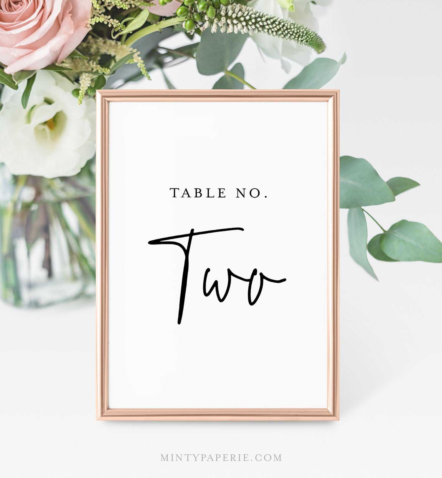 Printable Table Number Cards, Minimalist Wedding Table With Regard To Table Number Cards Template