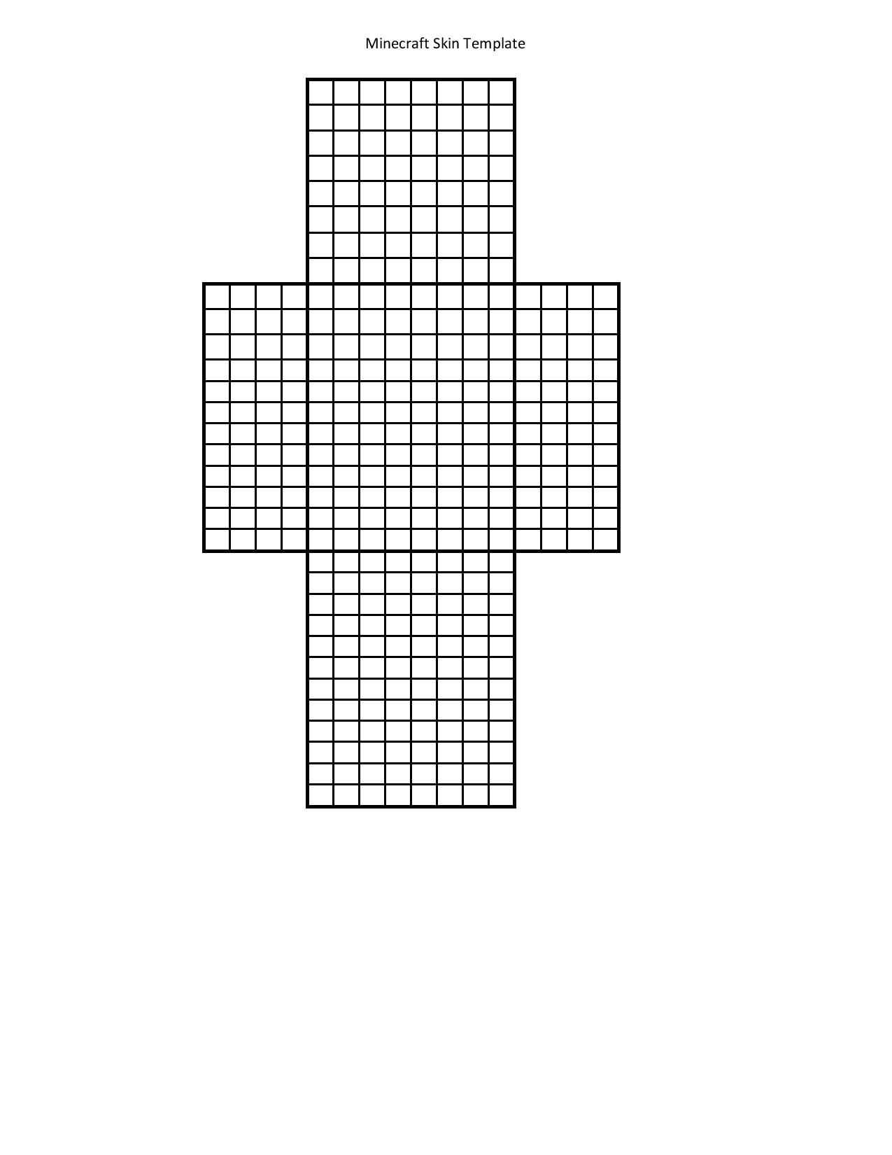 Printable Template For Minecraft Skin Creation Use Markers With