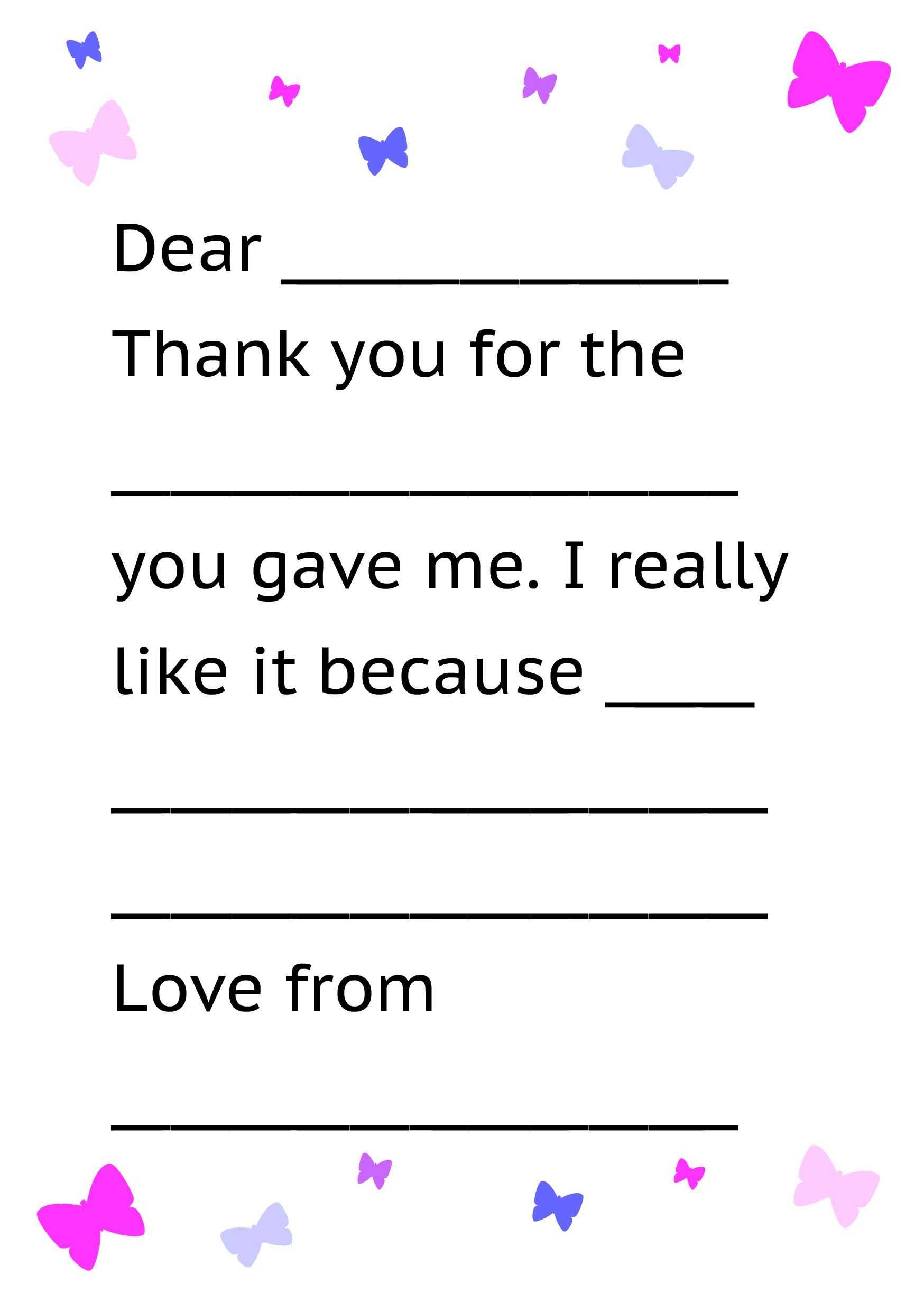 Printable Thank You Card Template For Kids | Thank You Cards For Thank You Note Cards Template