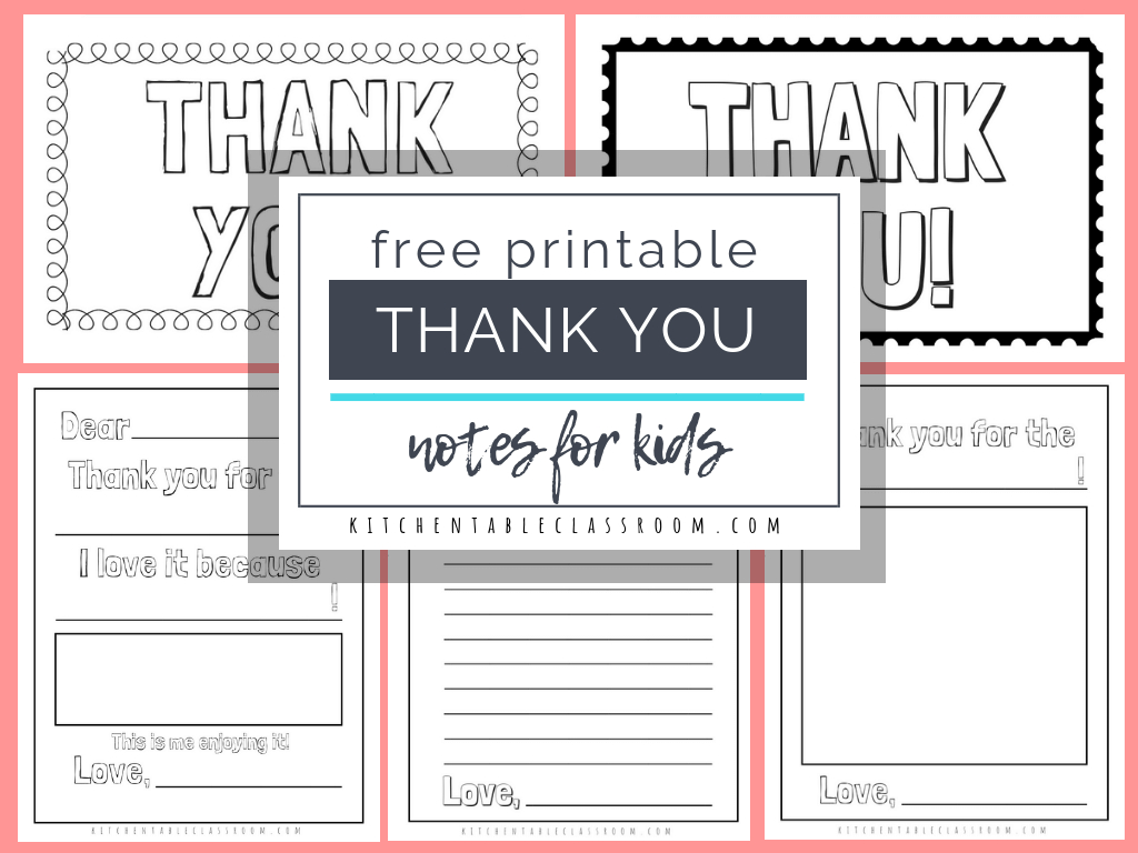 Printable Thank You Cards For Kids – The Kitchen Table Classroom Inside Template For Cards To Print Free